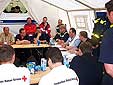 Lagebesprechung in der Führungsstelle, rechts sitzend Fü FGr F/K Jörg Rottmann (OV Dortmund)