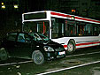 Eine Kollision PKW-Linienbus wurde simuliert